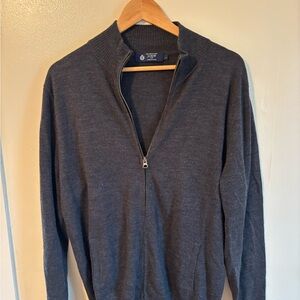 J. Crew Men's Charcoal Zip-Up Sweater